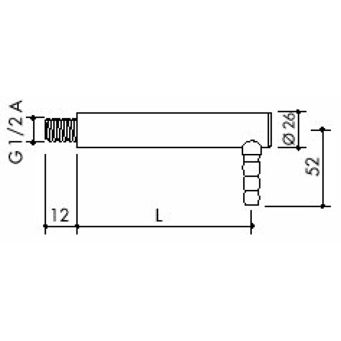 TOF 1000/650 - PP Laboratory drain for demi water, outlet 90 °, l 50 mm